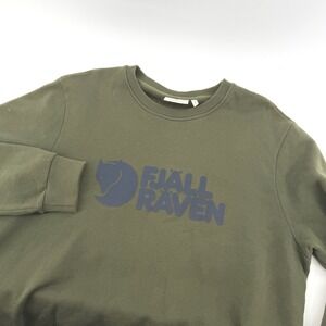 Fjallraven Logo Sweater Mens Large Olive Green Crewneck Sweatshirt 84142‎